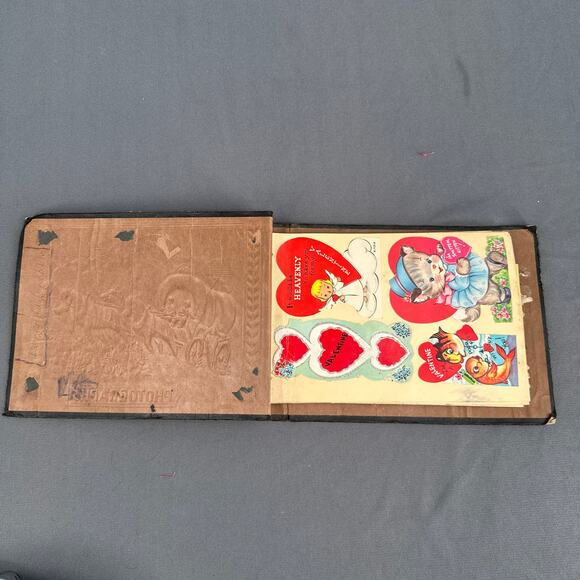 VTG 1940s 50s Valentine Card Scrapbook Lot Antique Photo Album Die-Cut Lithos - Picture 8 of 16